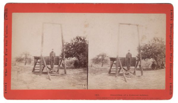 Stereoview Showing Execution of a Colored Soldier