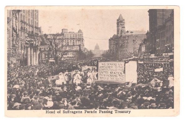 Real Photo Postcard Showing a Suffrage Rally