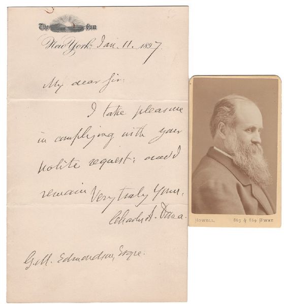 Journalist And Government Official Charles Dana ALS And CDV