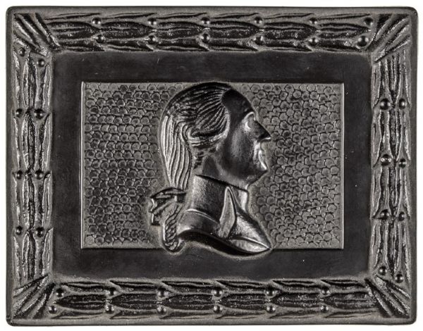 Rare American Black Glass “George Washington” Plaque 