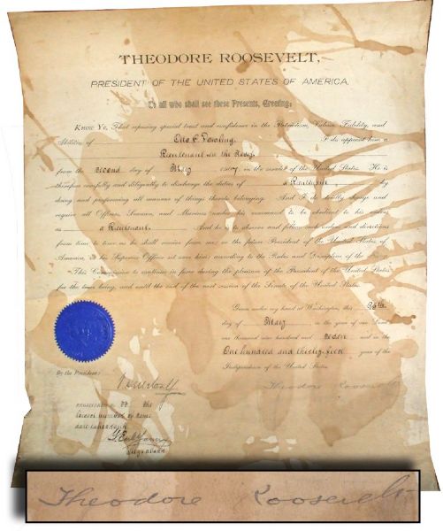 President Theodore Roosevelt Signs a Naval Appointment
