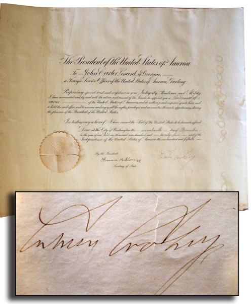 Large Displayable Document Signed by Calvin Coolidge as President