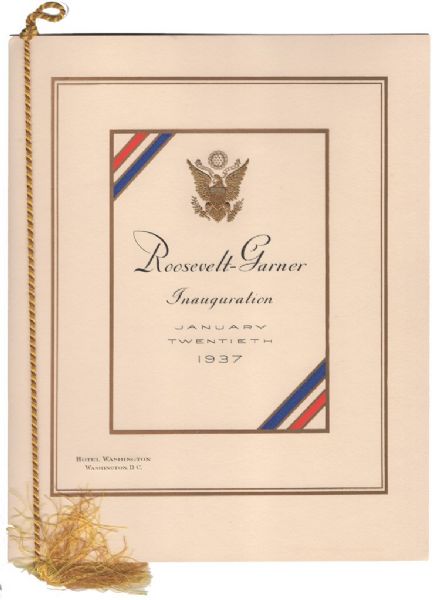 Roosevelt-Garner Inauguration Menu