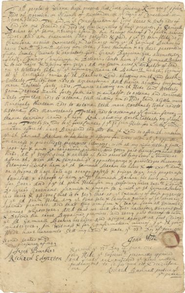 Early 1720’s Connecticut Land Deeds