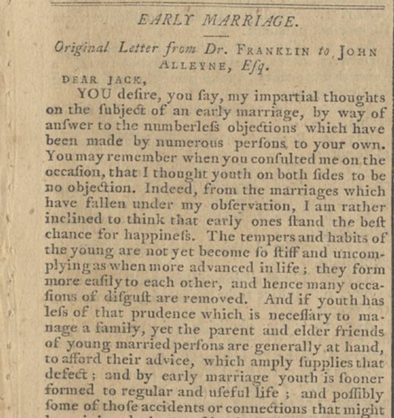 Benjamin Franklin Wisdom in This Early Newspaper