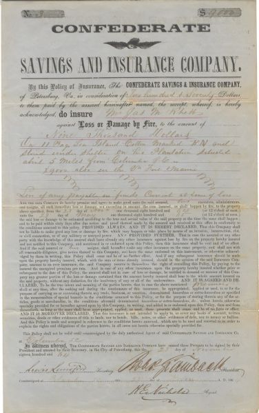 A Confederate Insurance Document