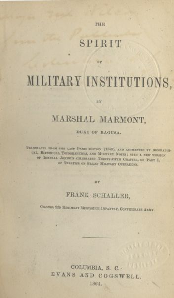 Presentation Copy of This Confederate Military Manual