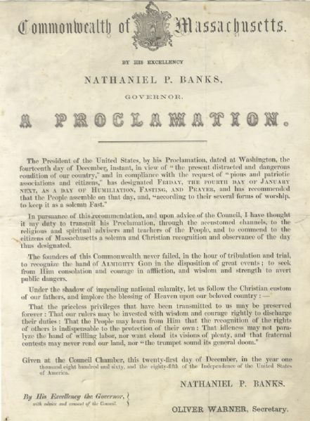 Broadside Proclamation As A Result Of South Carolina Secession