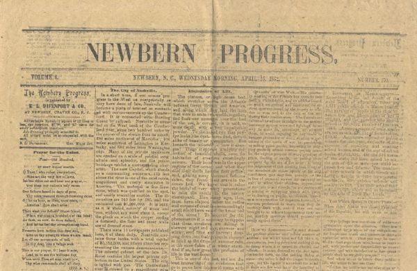 Newspaper: Newbern Progress April 16, 1862. 