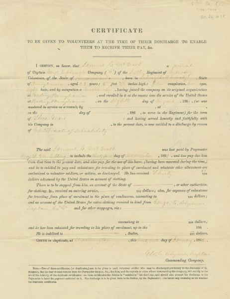 6th Pennsylvania Cavalry Discharge
