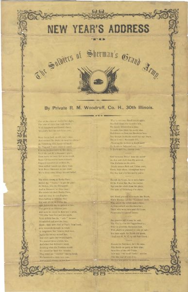 Unique Georgia Broadside With Federal Soldier’s Letter on the Reverse Describing the Fall of Savannah