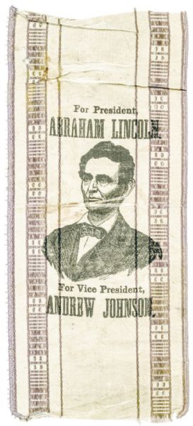 Abraham Lincoln Presidential Campaign Silk Ribbon