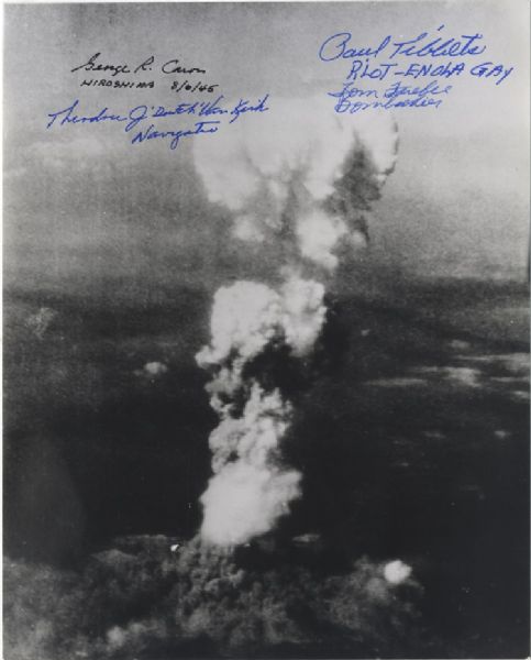 Hiroshima Atom Bomb Photograph Signed By the Enola Gay Crew