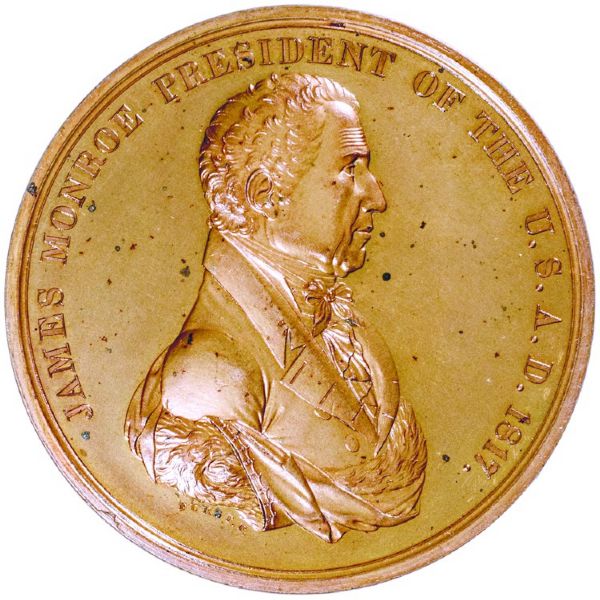 James Monroe Indian Peace Medal In Bronze