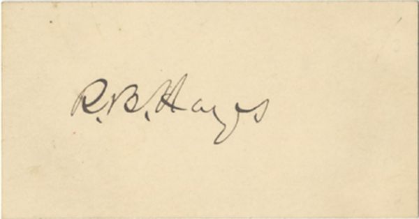 President Rutherford B. Hayes Signed Card