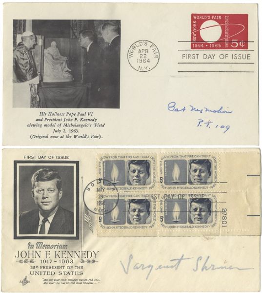 Nine John F. Kennedy Related First Day Covers