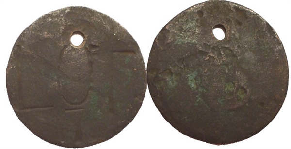 18th Century Bahamian Copper Slave Auction Tag