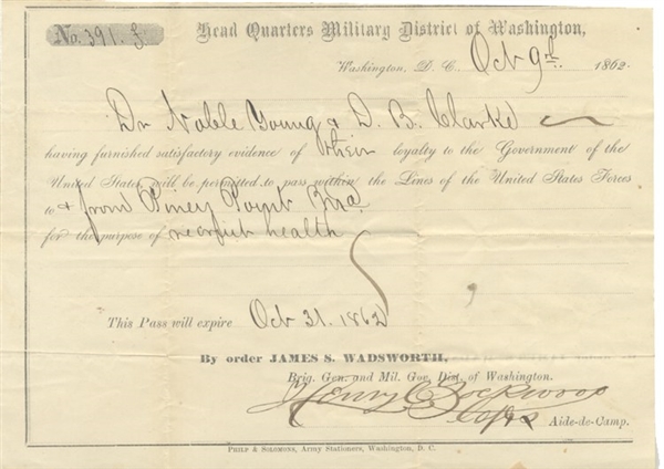 The Brother of A Confederate Sympathizer Gets A Union Military Pass!