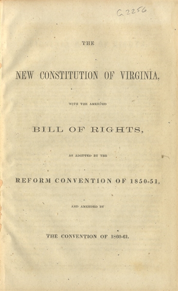 Virginia Publishes The Confederate State Constitution
