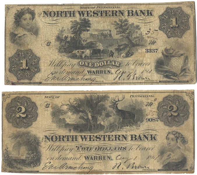 A Pair of State of Pennsylvania Bank Notes