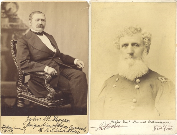 Pair Union General Cabinet Cards....One signed