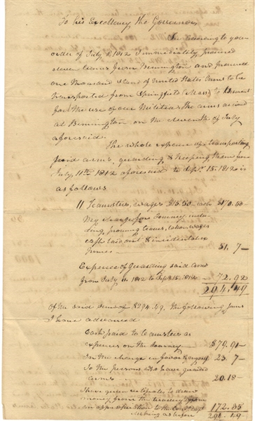 War of 1812 Militia Document