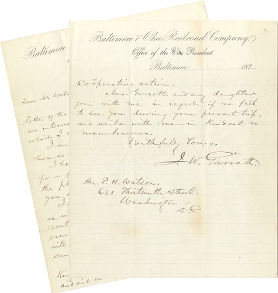 The Railroad President Writes to P.H. Watson