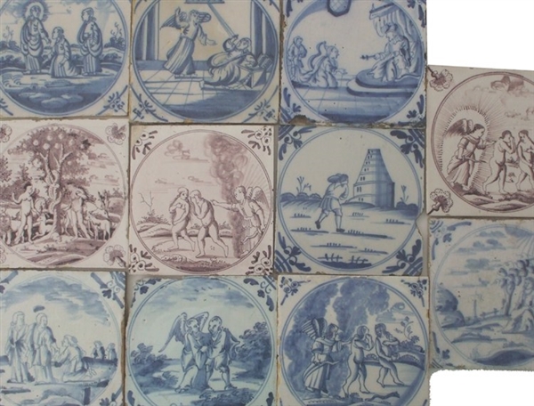 A Collection of Biblical Dutch Delft Tiles