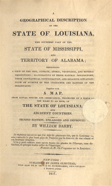 1817 Louisiana and Alabama MAPS
