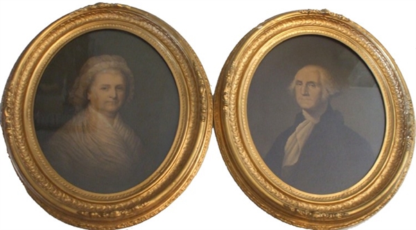 A Stunning Pair of Chromoliths - George and Martha Washington