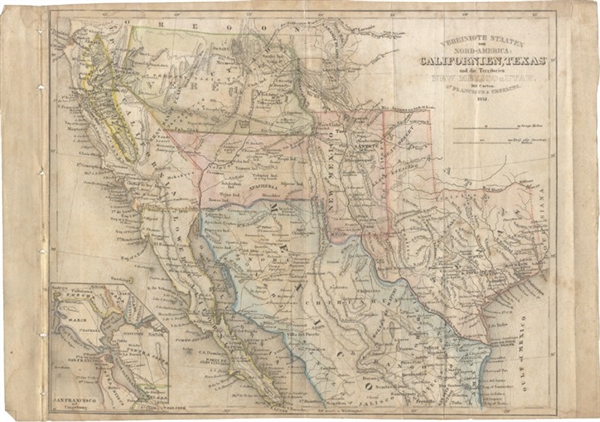 Early Texas & California Map