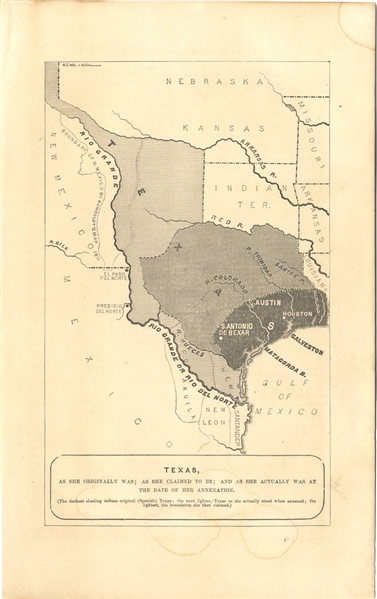 Texas Map At Time of Annexation