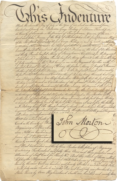 This Declaration of Independence Signer Document Dated One Week After The Declaration