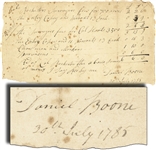 Pair of Documents, One Signed by Daniel Boone, the Other by His Wife Rebecca