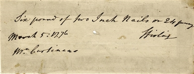 1776 Major General Sterling Document