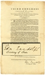 Manuscript Signed Artillerists Broadside Act of the 3rd Congress