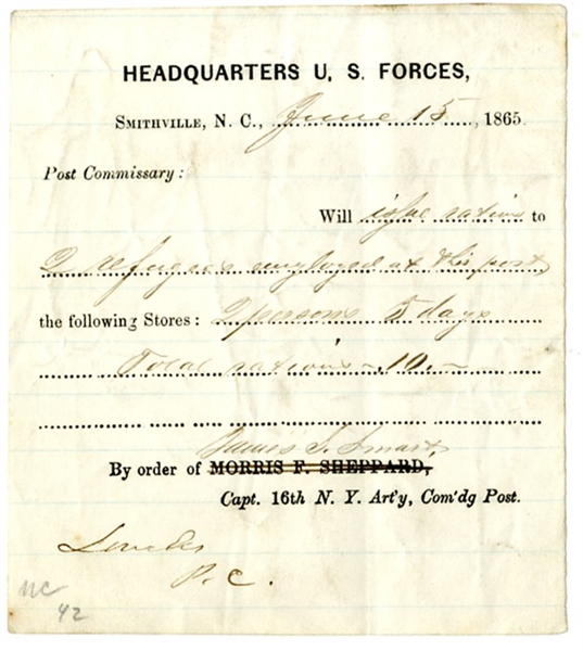 Freed Slaves Employed by the Federal Army in Occupied North Carolina