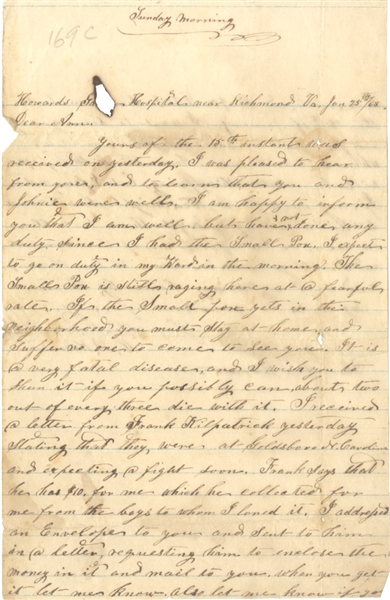 Confederate Hospital Letter