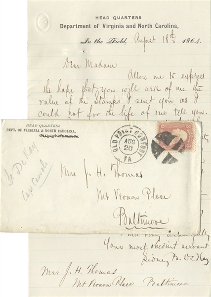 A Union Officer Sends CSA Stamps To Maryland Southern Annie C. Thomas
