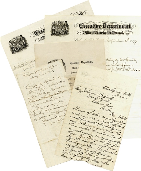 Documents Relating to Confederate Brigadier General Hagood's Service as Controller General of South Carolina. 