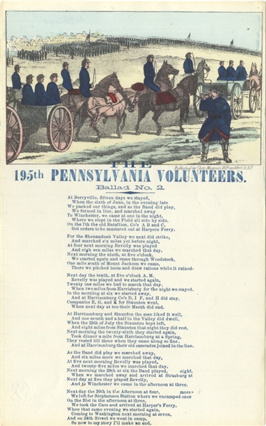 195th Pennsylvania Volunteers Penny Song Sheet by Charles Magnus