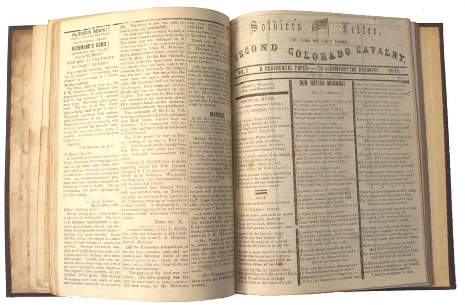 An Incredibly Scarce BOUND VOLUME of Regimental Field Printed Western Civil War Newspapers 