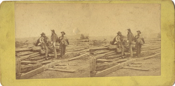 Three Confederate Prisoners At Gettysburg Stereoview