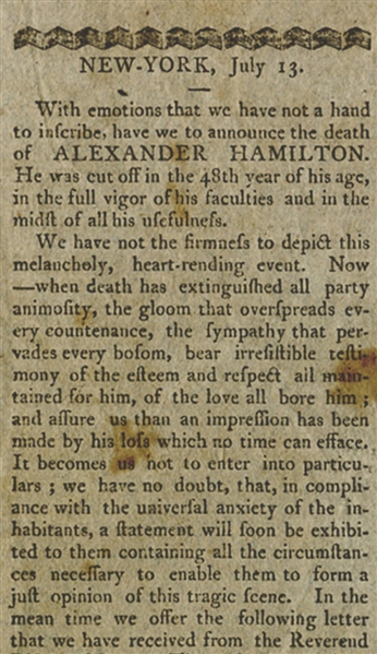 The Death of Alexander Hamilton