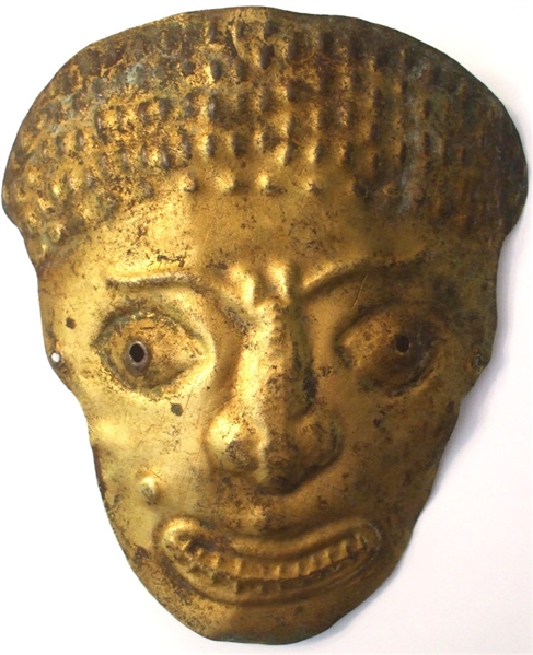 Pre-Columbian. Hammered Gold Mask,