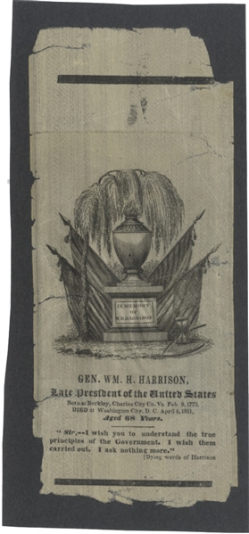 William Henry Harrison Mourning Silk