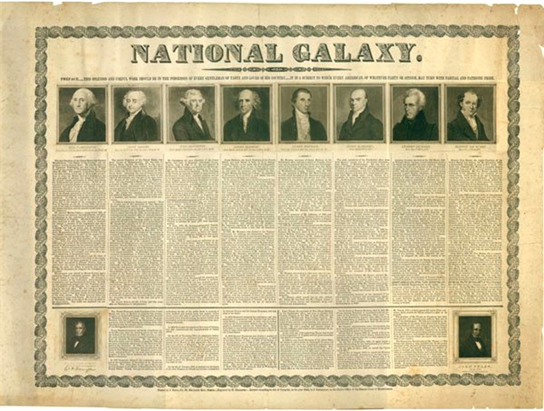 National Galaxy Featuring Mounted Engravings And Biographies Of America’s First Ten Presidents