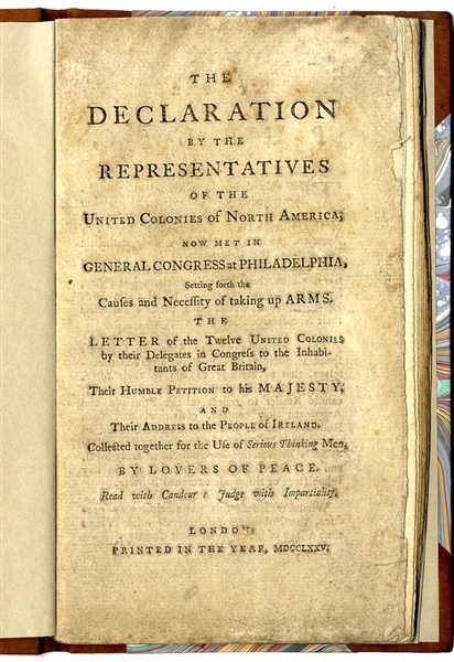 Important 1775 Continental Congress Declarations 