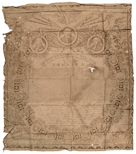 Textile Printing of the Declaration of Independence