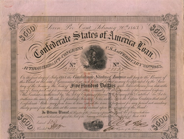 Confederate Bond - “Issued at Houston Texas’